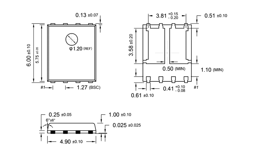 Mechanical Drawing - Taiwan Semiconductor Dual N-Channel Power MOSFETs